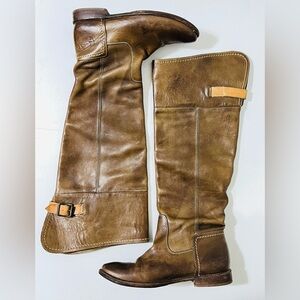 FRYE Paige Leather Knee High Boots Brown Western Boho Festival Women's 6.5 B